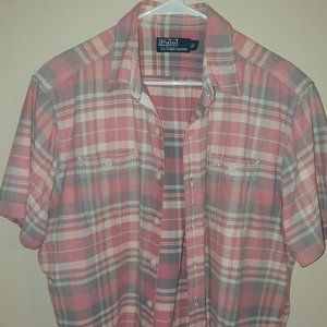 POLO BY RALPH LAUREN | Ralph Lauren Men's Pink Plaid Short Sleeve Shirt